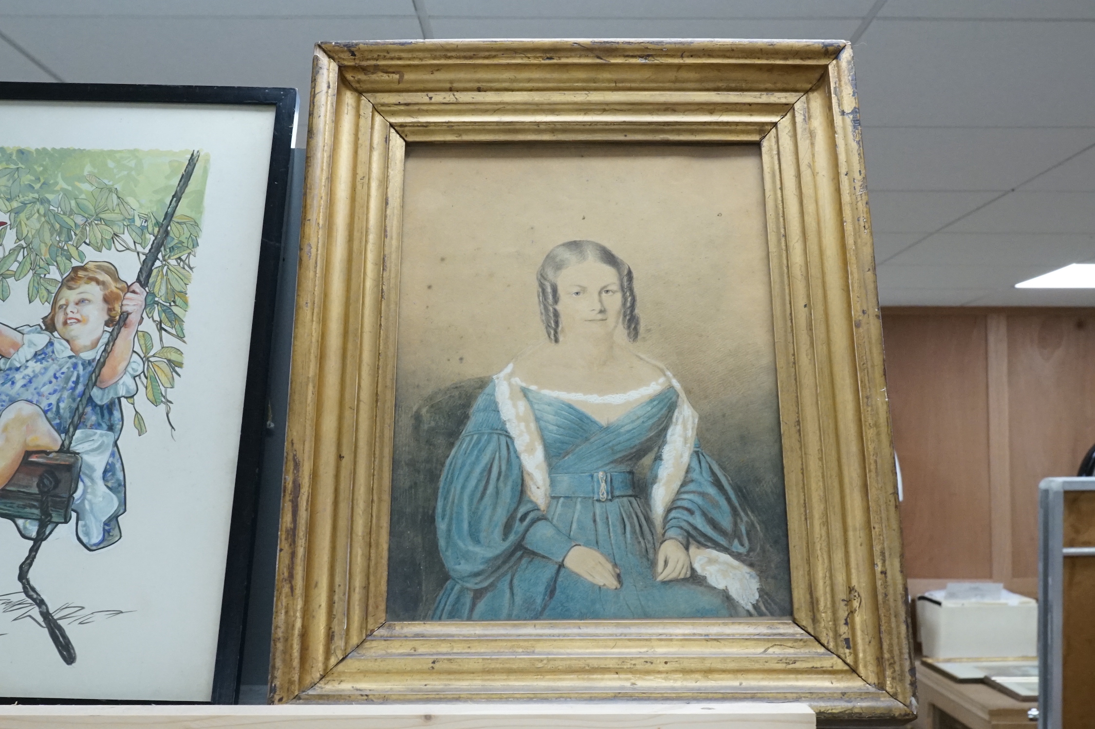Victorian School, watercolour, Portrait of Great Aunt Wicks, 29 x 22cm